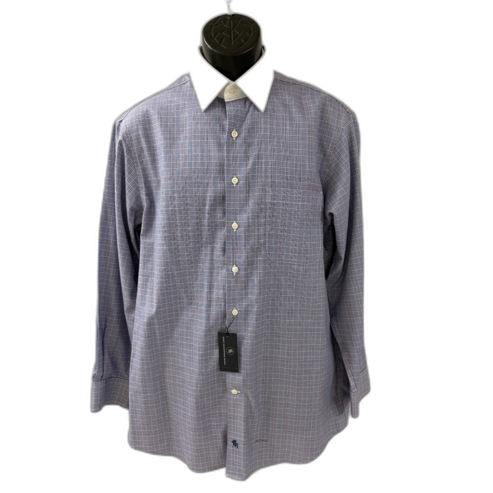NWT Hart Schaffner Marx Men's Contrast White Collar Dress Shirt 16 33